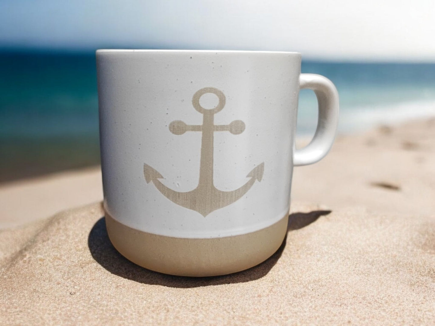 Handgetöpferte Tasse Anker
