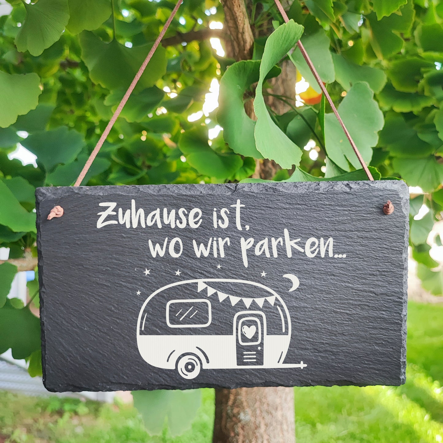 Schiefertafel Campingplatz