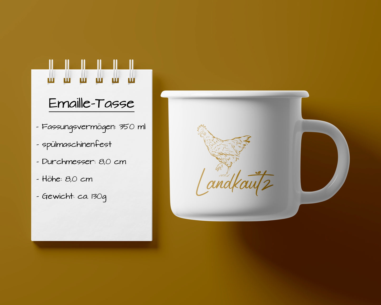 "Dorfkind DRFKND" personalisiert Emailletasse