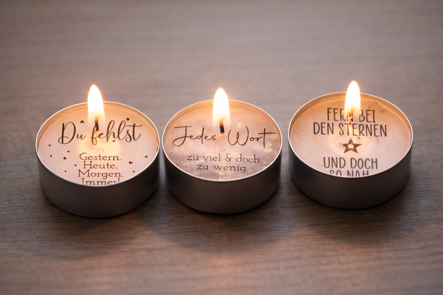 PDF Vorlage Teelichtbotschaften "Trauer"