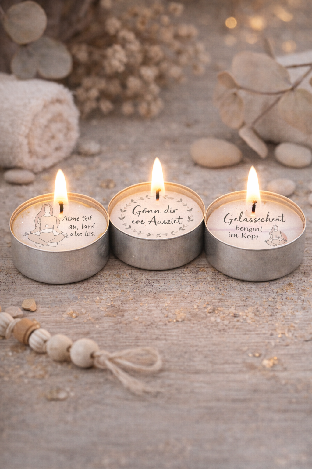 PDF Vorlage Teelichtbotschaften "Wellness"