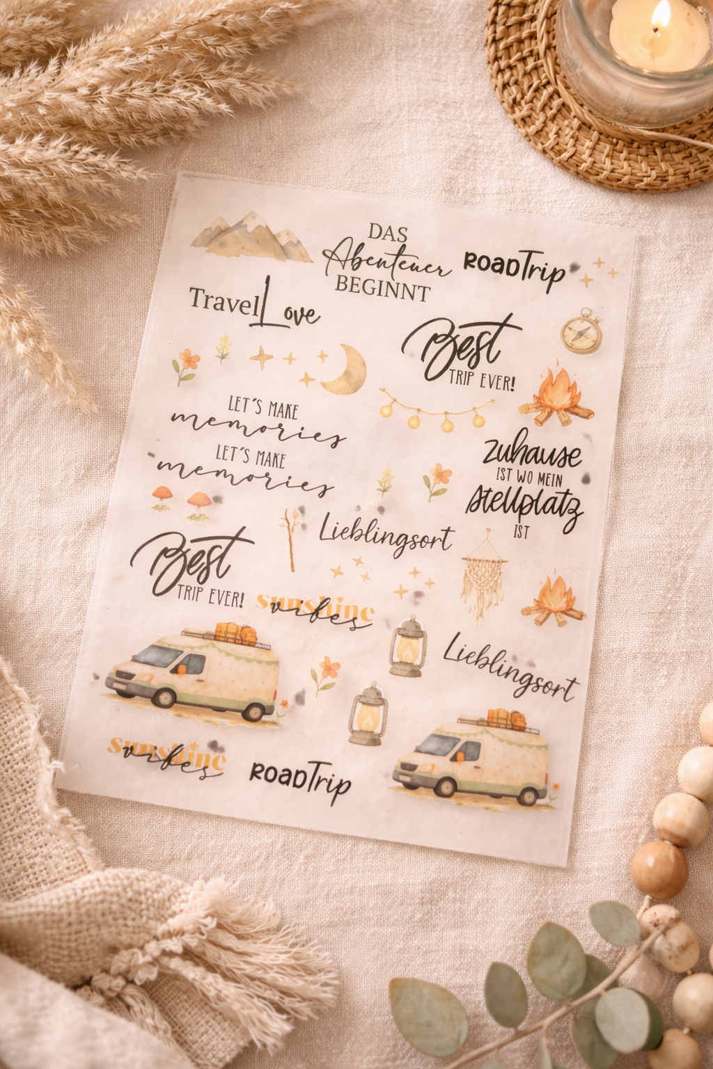 Rub-On Sticker Camping Van No.1