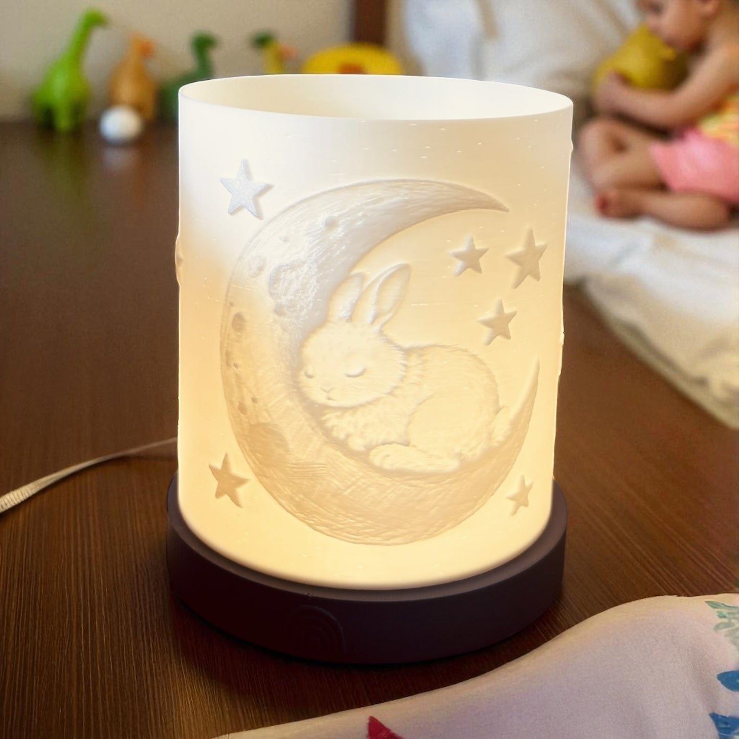 3D-Druckdatei - Nachtlicht - Hase und Mond