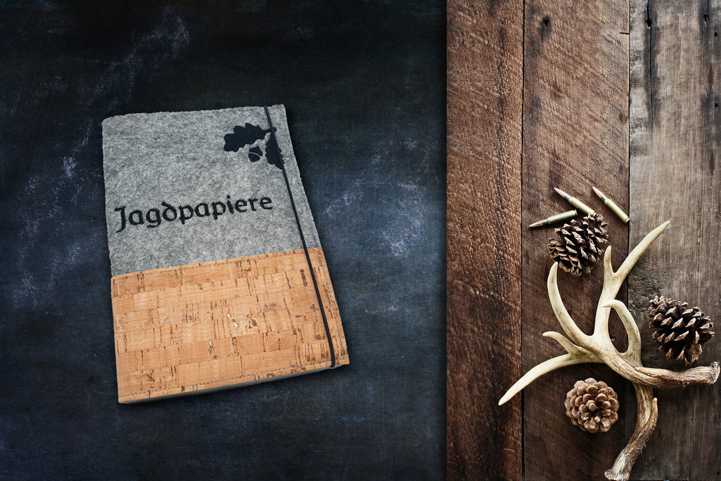Jagdscheinhülle aus Filz/Kork