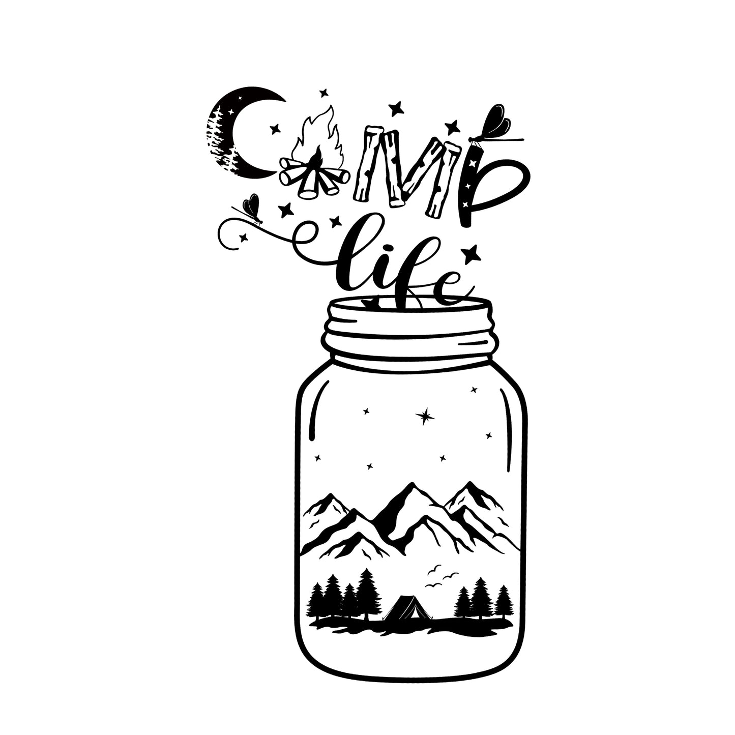 "CAMP life" personalisiert Emailletasse