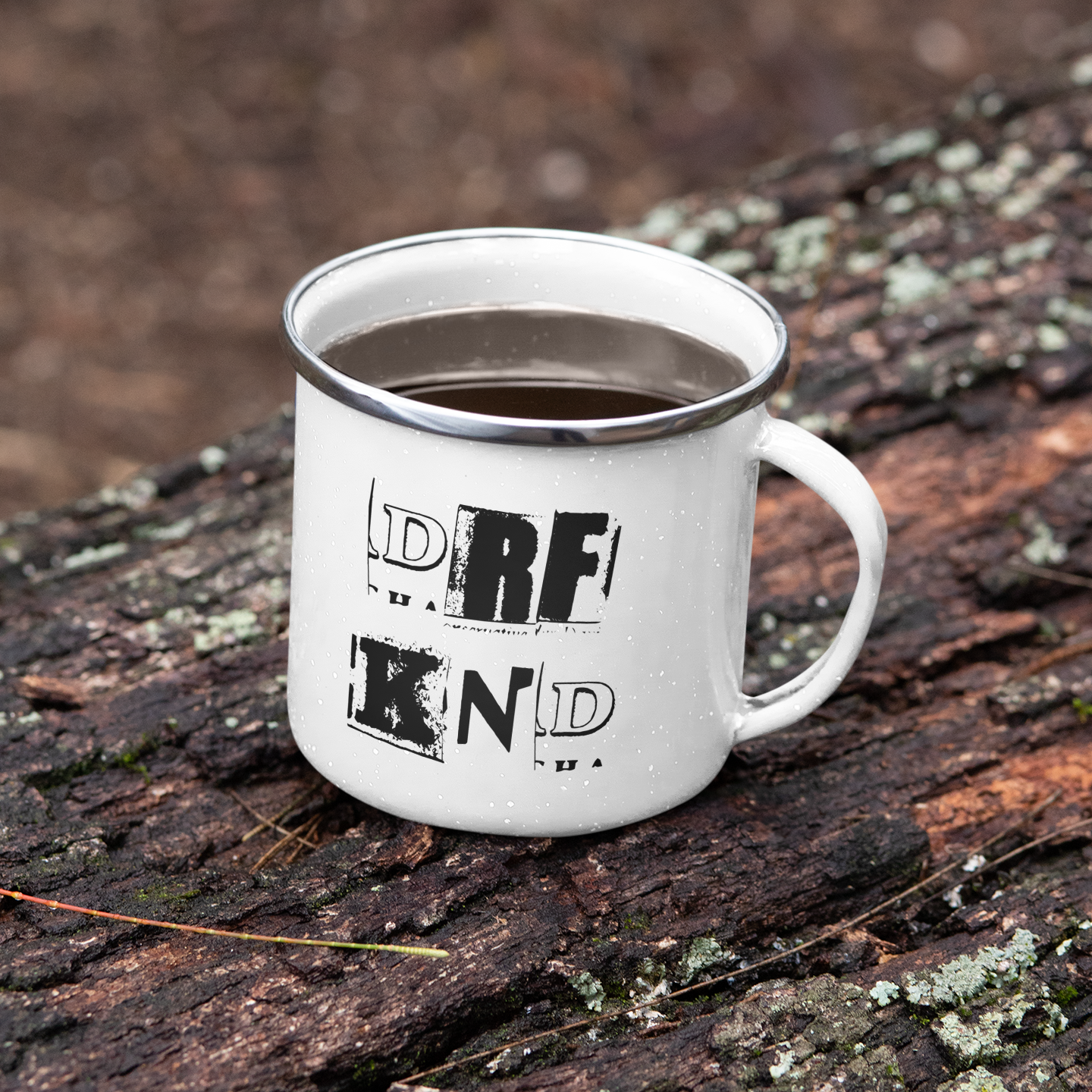 "Dorfkind DRFKND" personalisiert Emailletasse