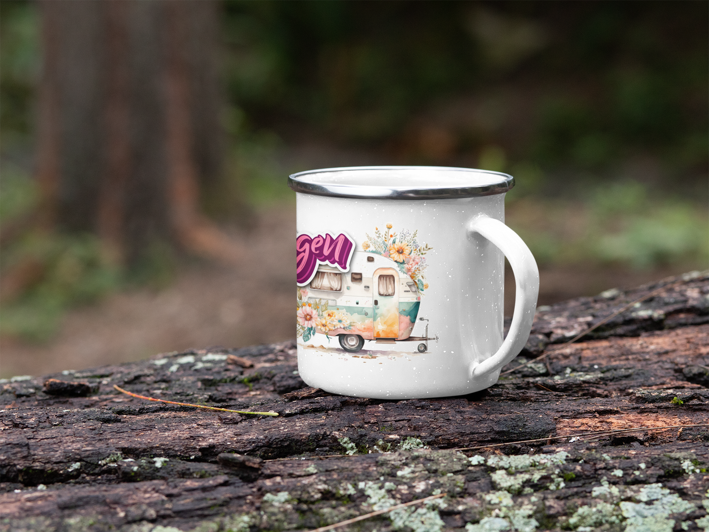 "Guten Morgen" personalisiert Emailletasse