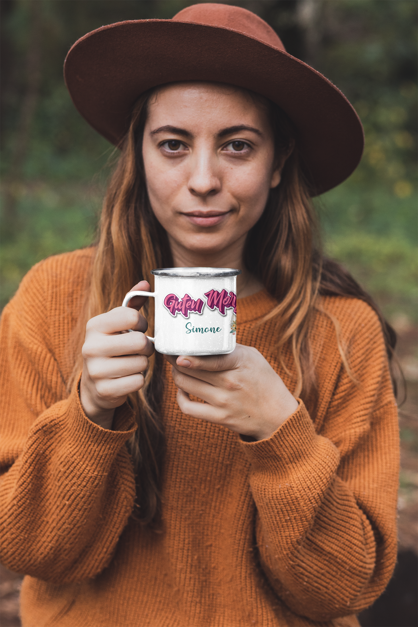 "Guten Morgen" personalisiert Emailletasse