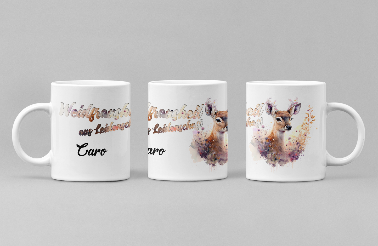 "Weidfrausheil aus Leidenschaft" Tasse aus Keramik