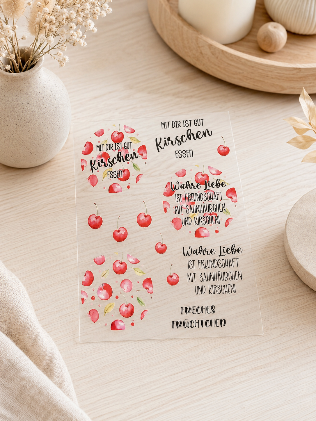 Rub-On Sticker Kirschen