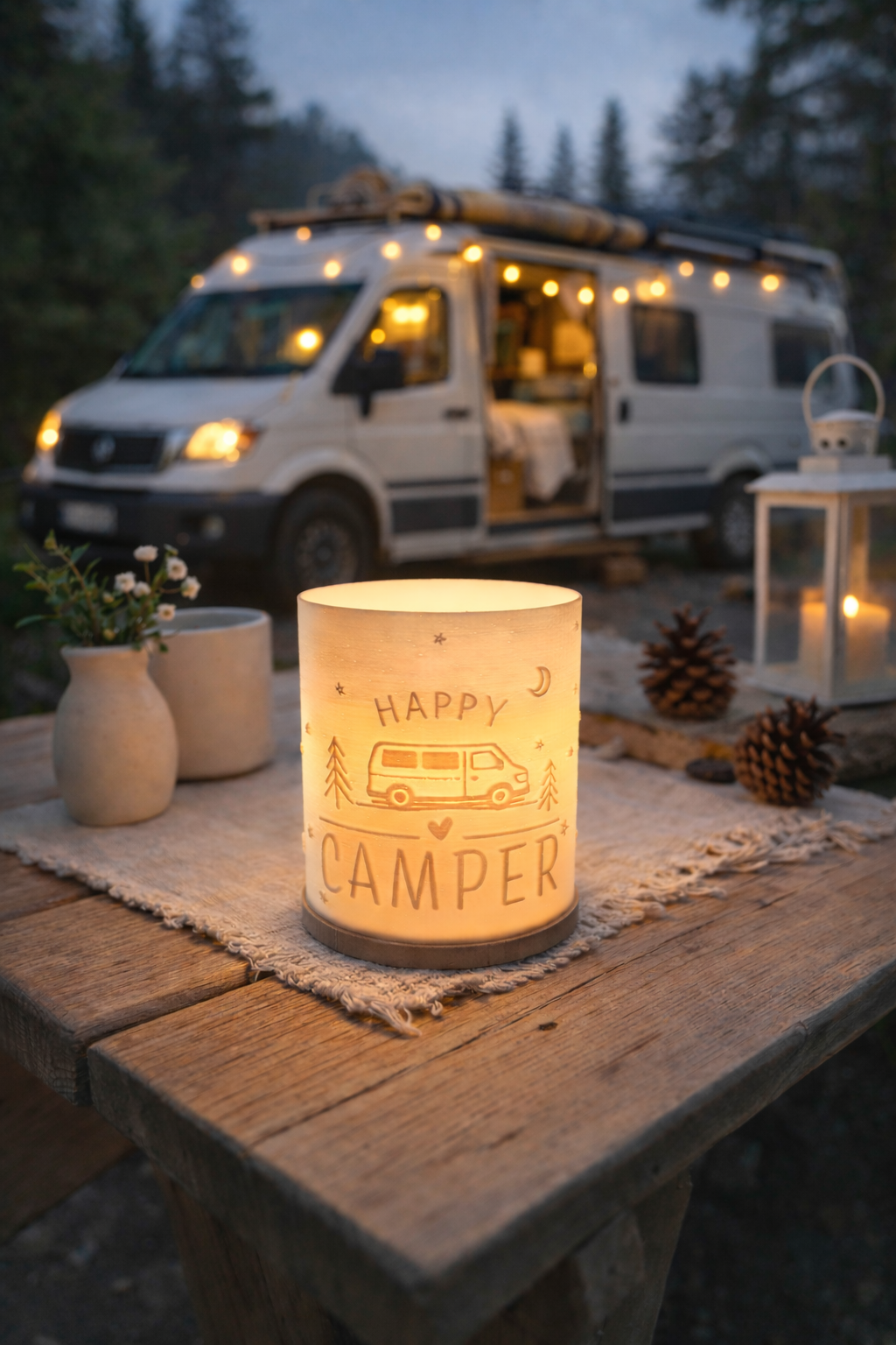 Windlicht - HAPPY CAMPER "Van ohne Aufstelldach"