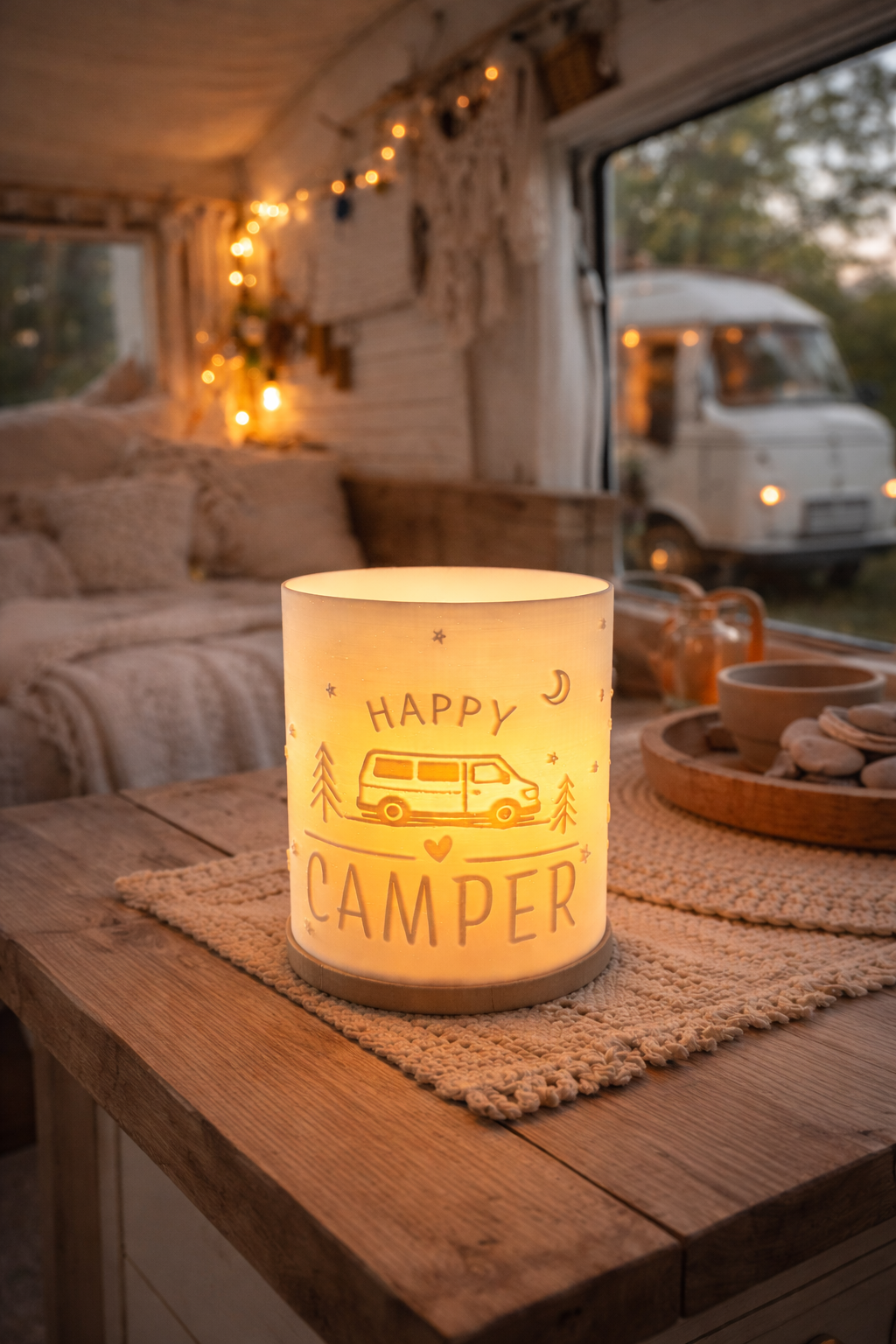 Windlicht - HAPPY CAMPER "Van ohne Aufstelldach"