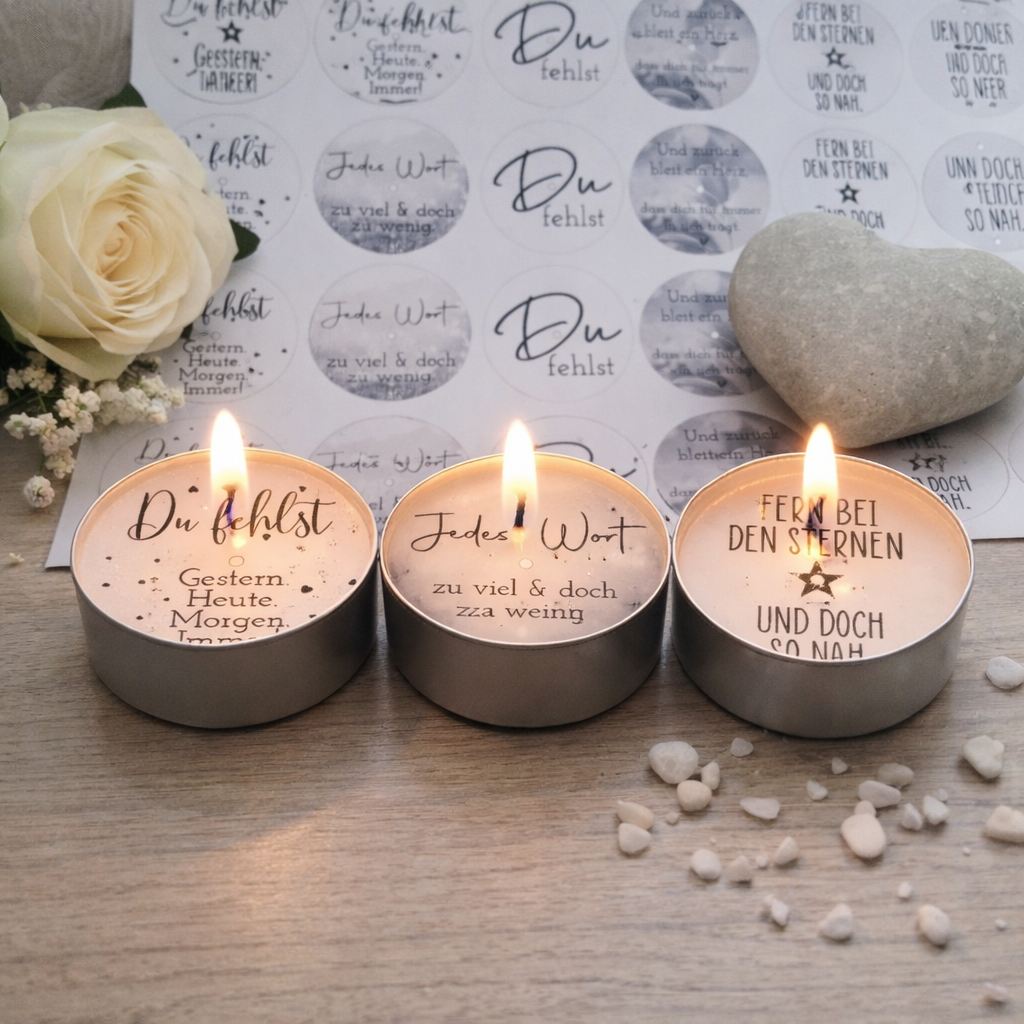 PDF Vorlage Teelichtbotschaften "Trauer"