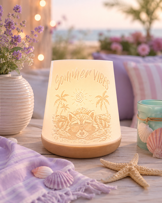 3D-Druckdatei - Windlicht - Sommer Vibes Waschbär