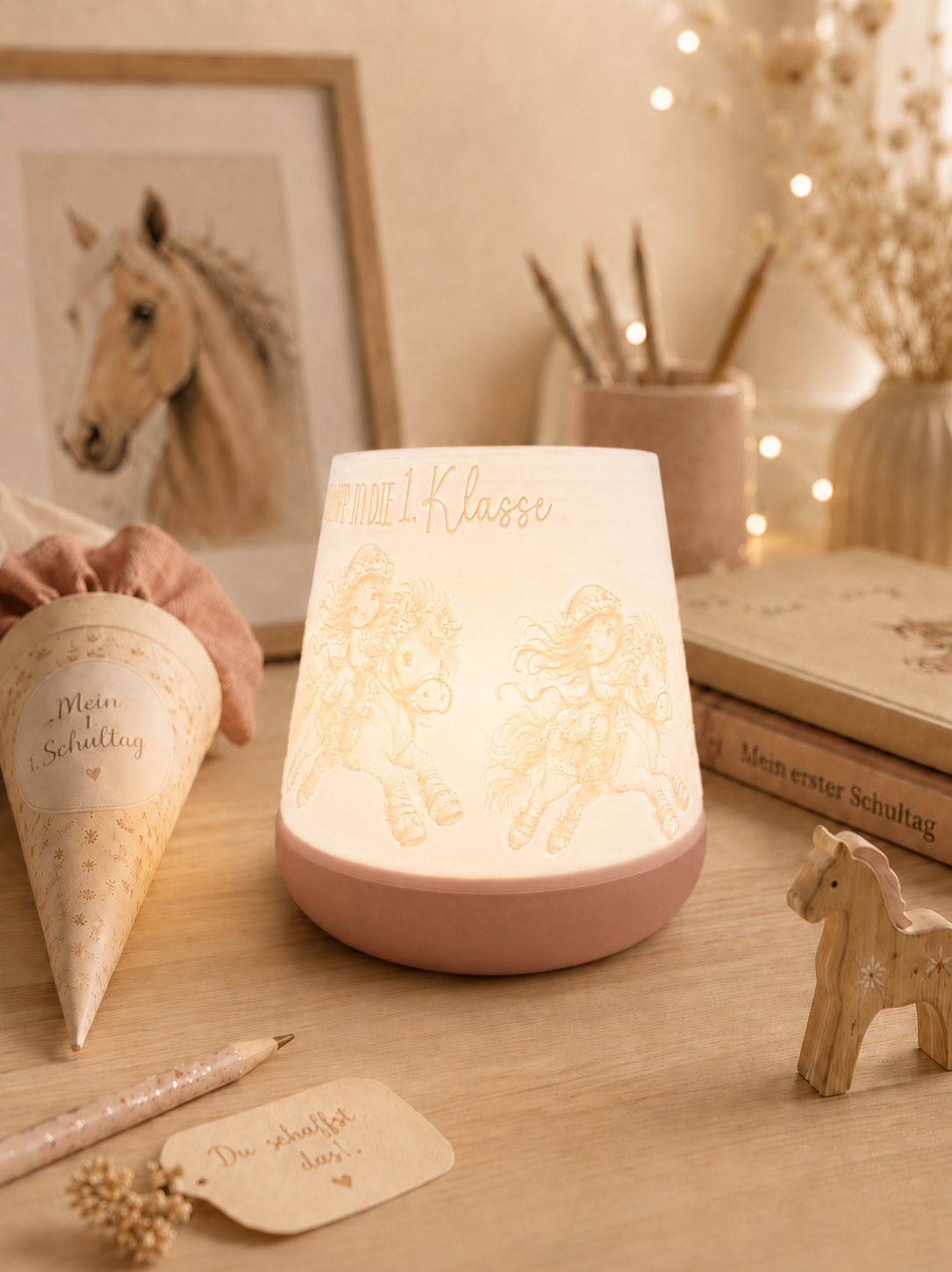 3D-Druckdatei - Windlicht - Im Galopp in die 1. Klasse