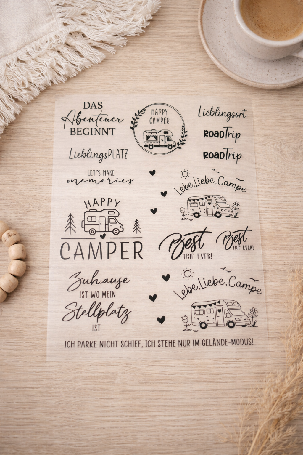 Rub-On Sticker Camping Wohnmobil No.2