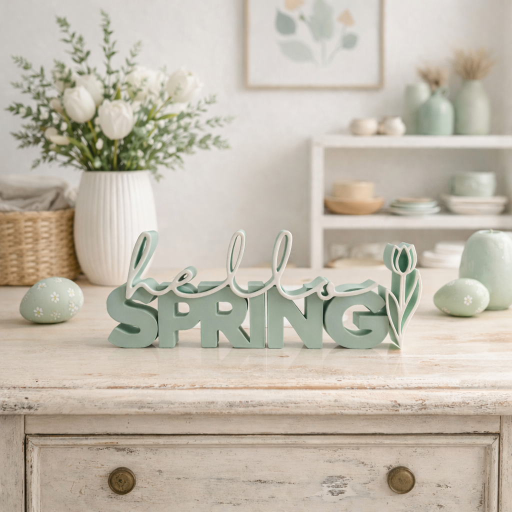 3D-Druckdatei - Schriftzug - hello spring