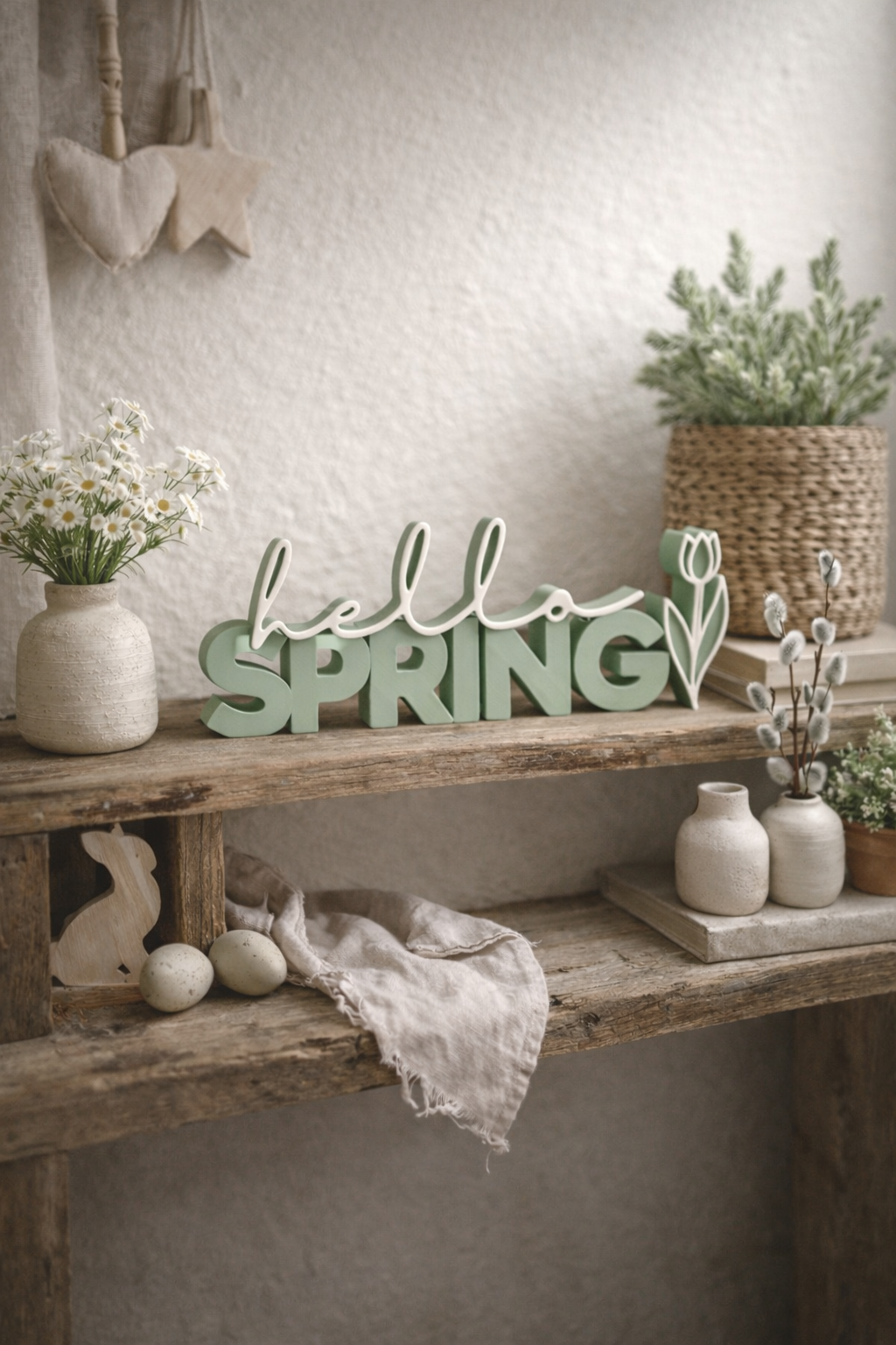 3D-Druckdatei - Schriftzug - hello spring