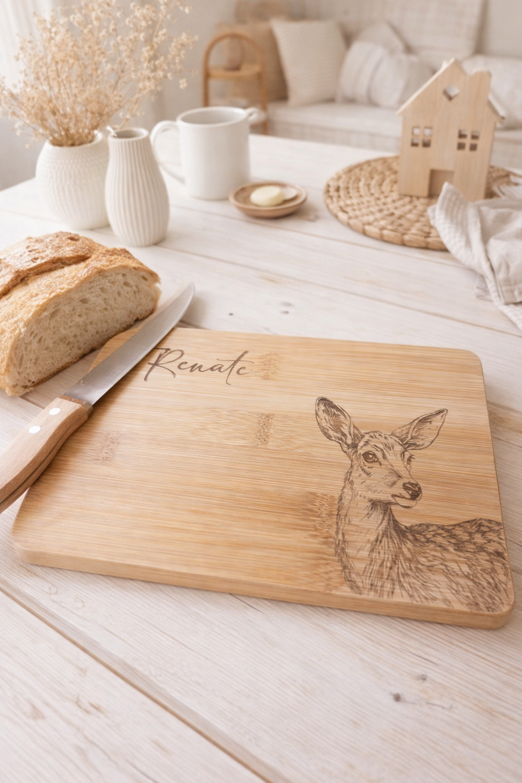 Frühstücksbrett aus Bambus Reh