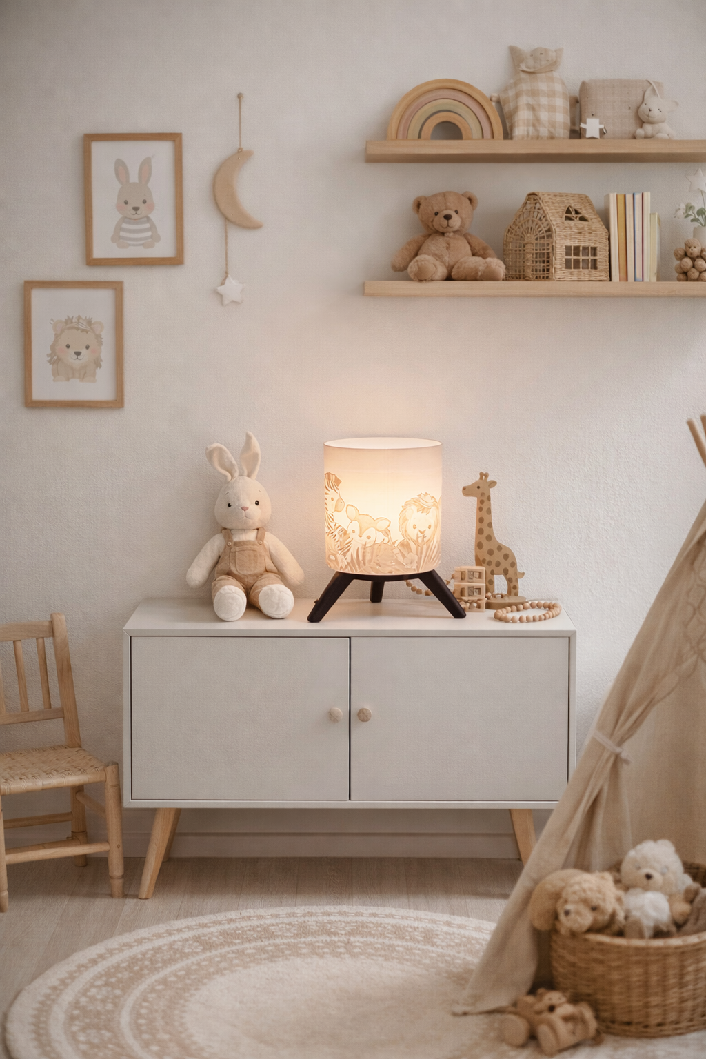 3D-Druckdatei - Nachtlicht - für LED Lampenfassung mit Sockel - Safari Kinder