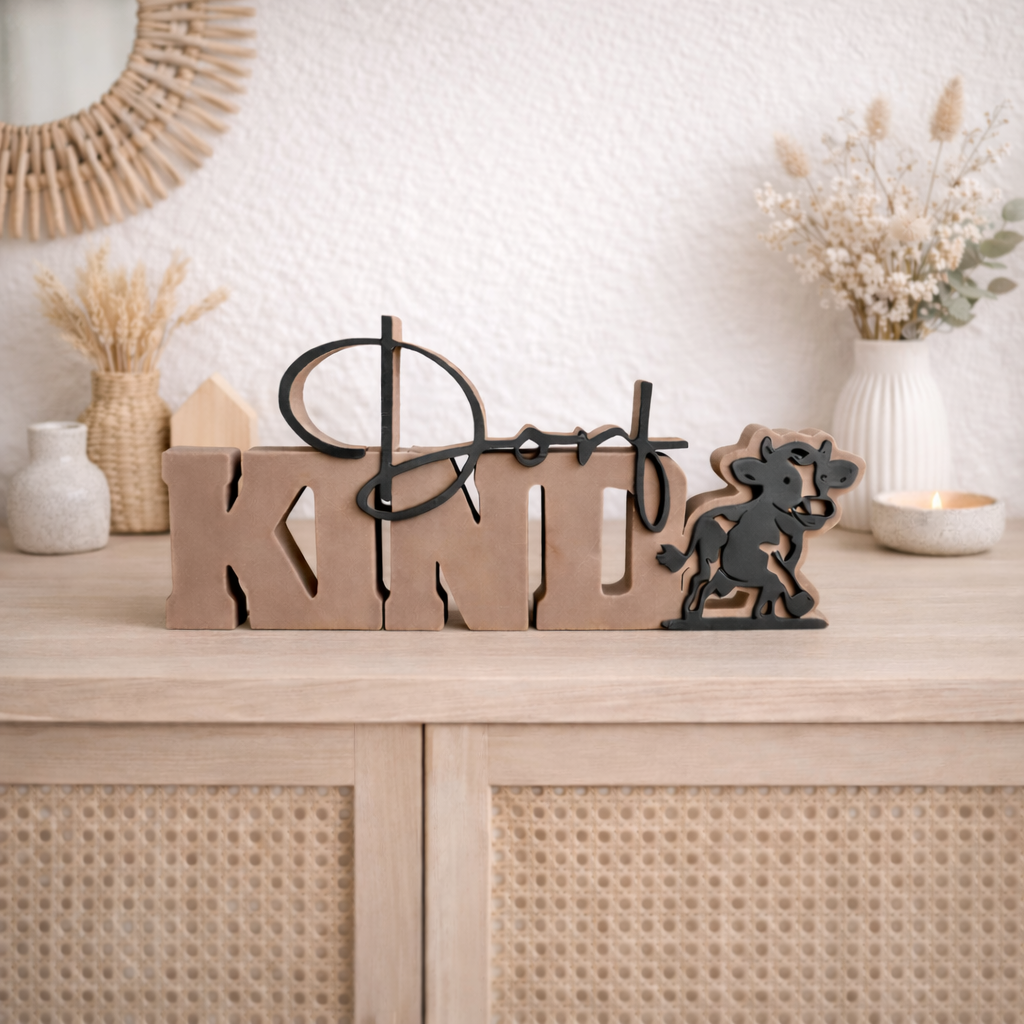 3D-Druckdatei - Schriftzug - Dorfkind mit Kuh