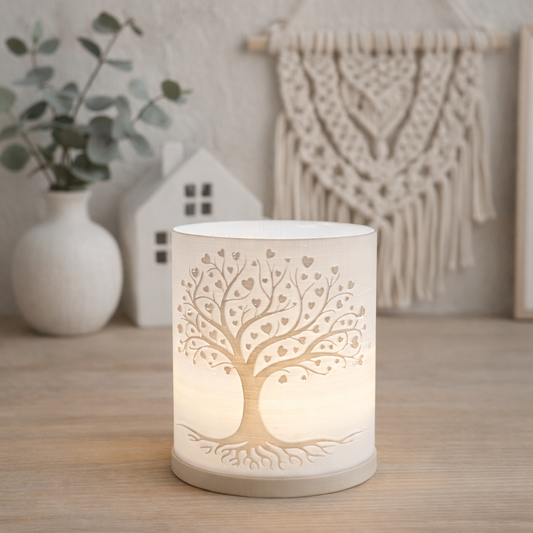 3D-Druckdatei - Windlicht - baum mit Familienspruch