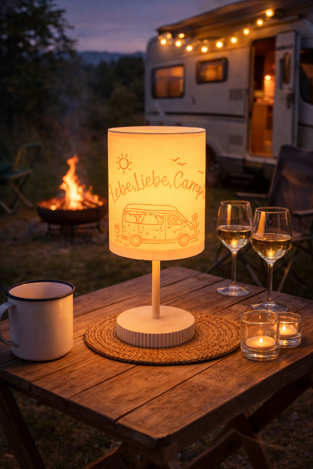 3D-Druckdatei - Windlicht - Lebe Liebe Campe Van - STL + 3MF - Deko  Solarlampe - Garten - LED-Licht