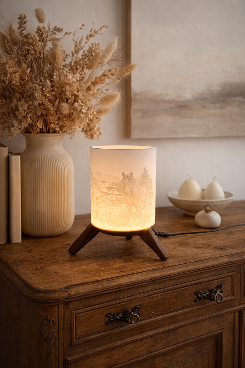 3D-Druckdatei - Nachtlicht - für LED Lampenfassung mit Sockel - Pferde