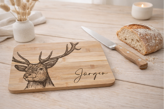 Das Frühstücksbrett aus Bambus für Jäger