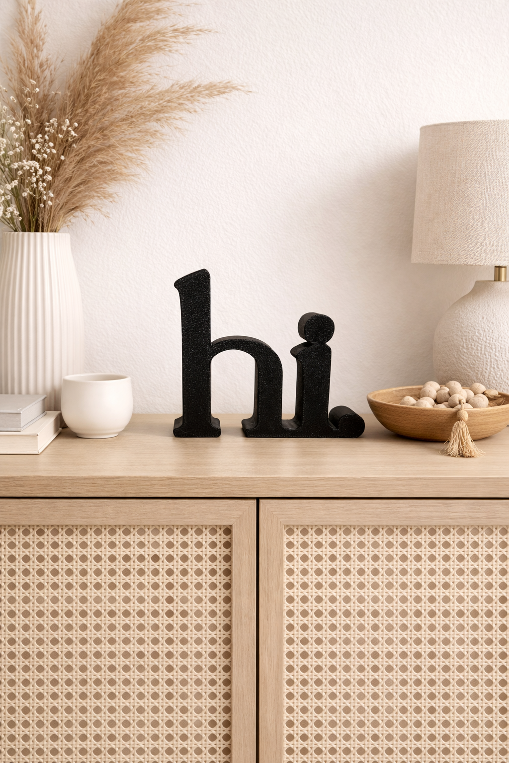 "hi." Deko Schriftzug in 3D