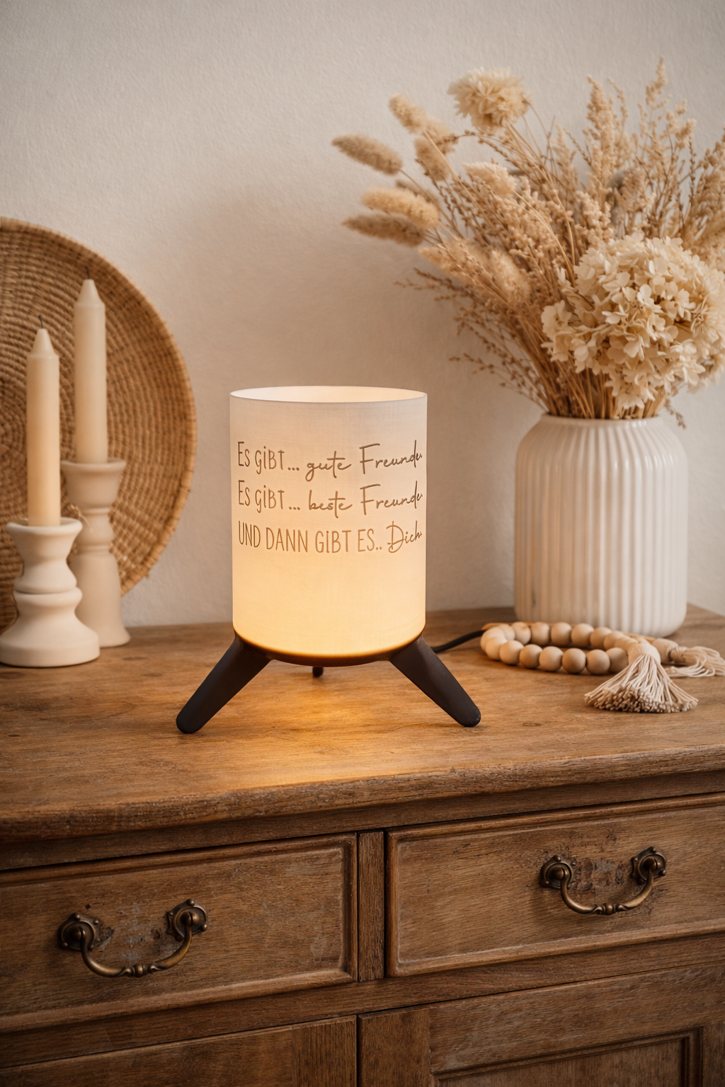 3D-Druckdatei - Nachtlicht - für LED Lampenfassung mit Sockel - Freundin wie dich