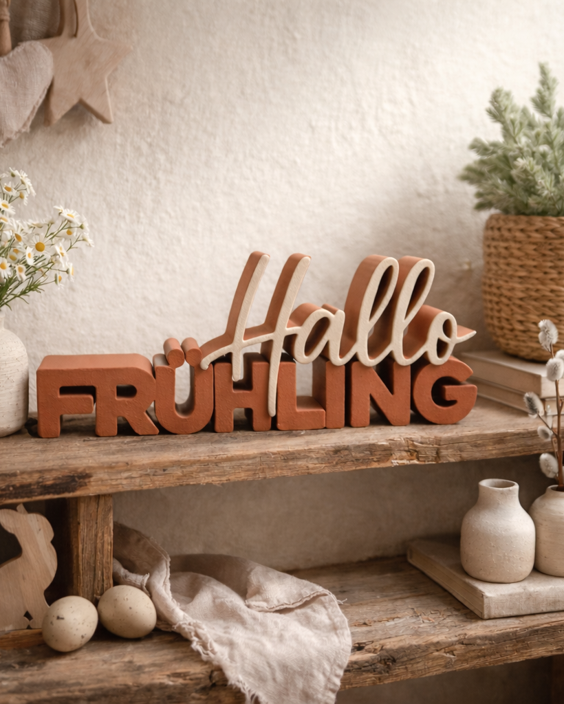 3D-Druckdatei - Schriftzug - Hallo Frühling