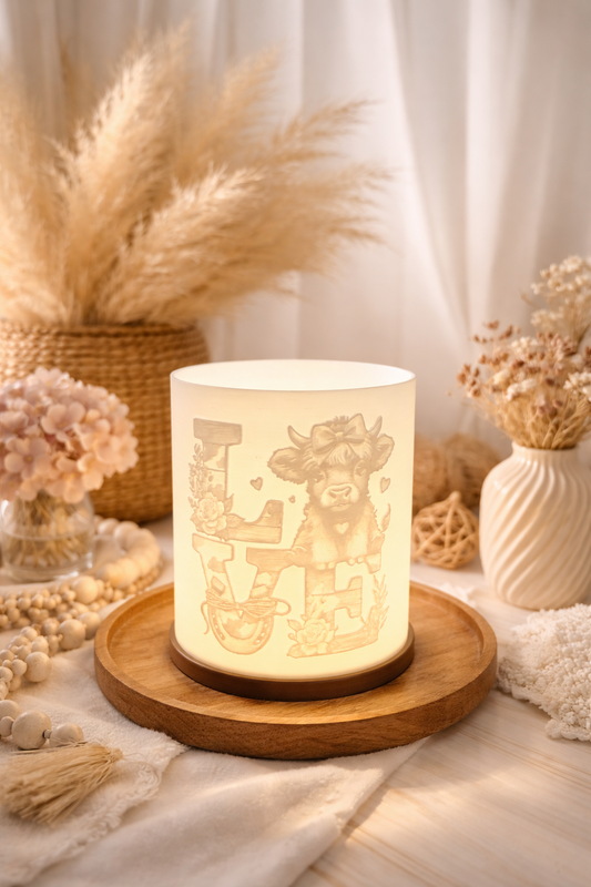 3D-Druckdatei - Windlicht - Hochlandrind LOVE
