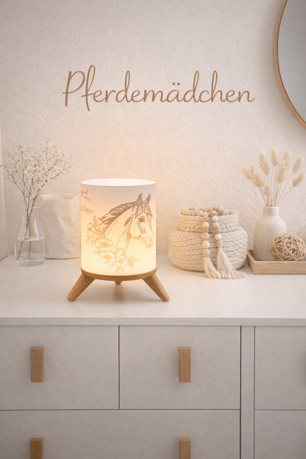 3D-Druckdatei - Nachtlicht - für LED Lampenfassung mit Sockel - Pferdemädchen