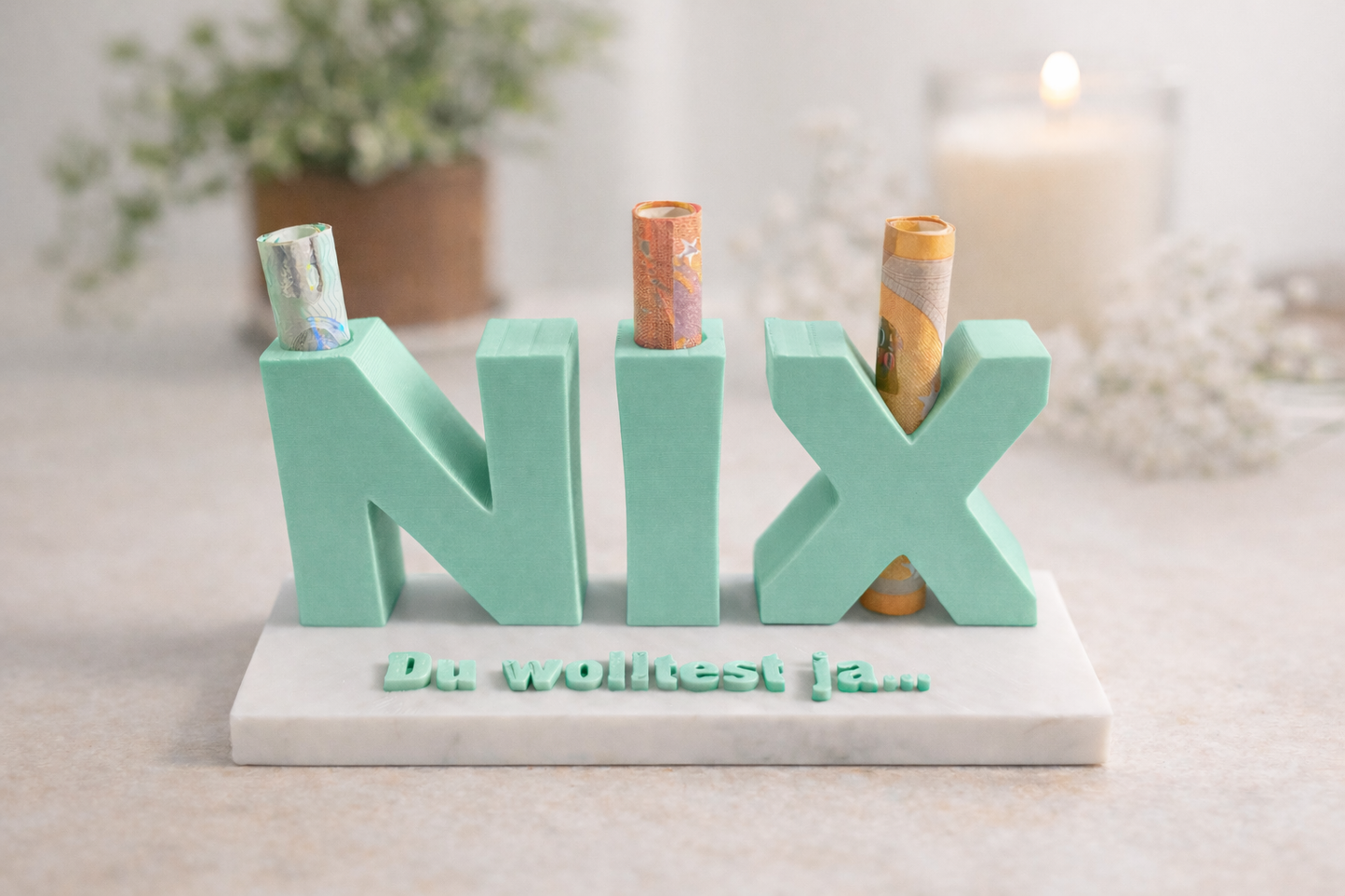 3D-Druckdatei - Du wolltest ja... NIX - Geldgeschenk