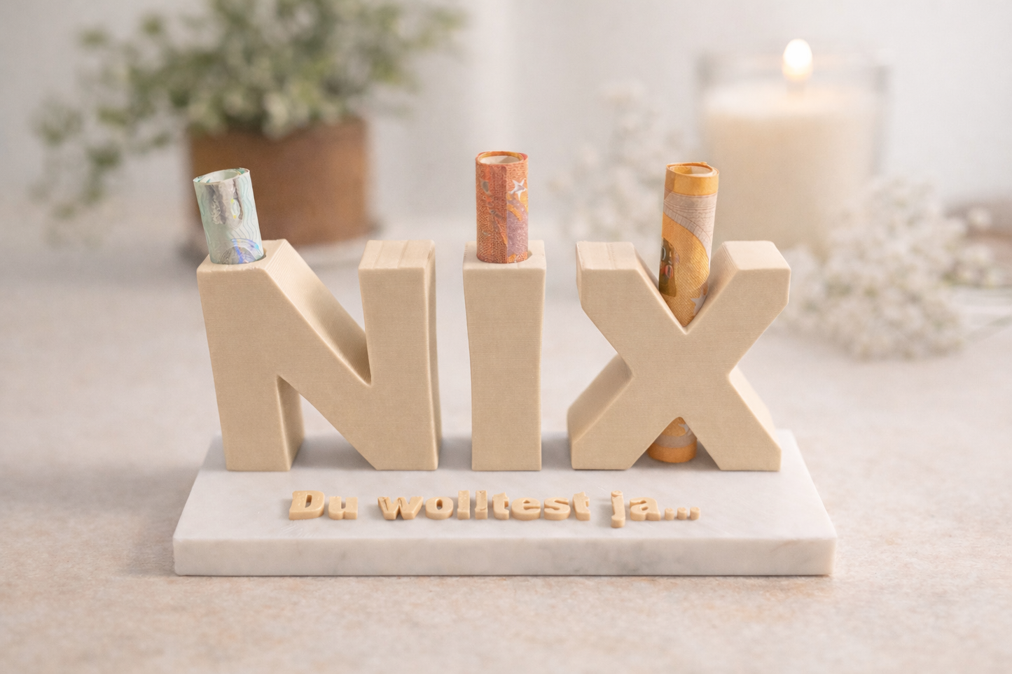 3D-Druckdatei - Du wolltest ja... NIX - Geldgeschenk