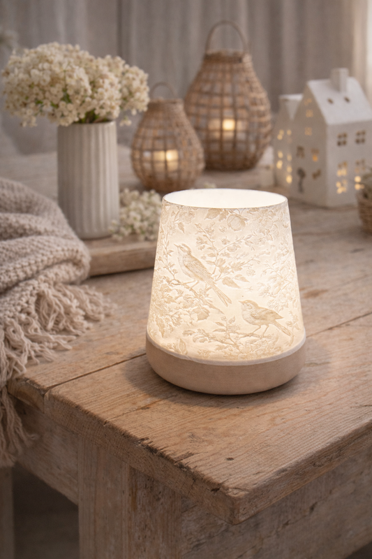 3D-Druckdatei - Windlicht - Vögel Keramikmuster