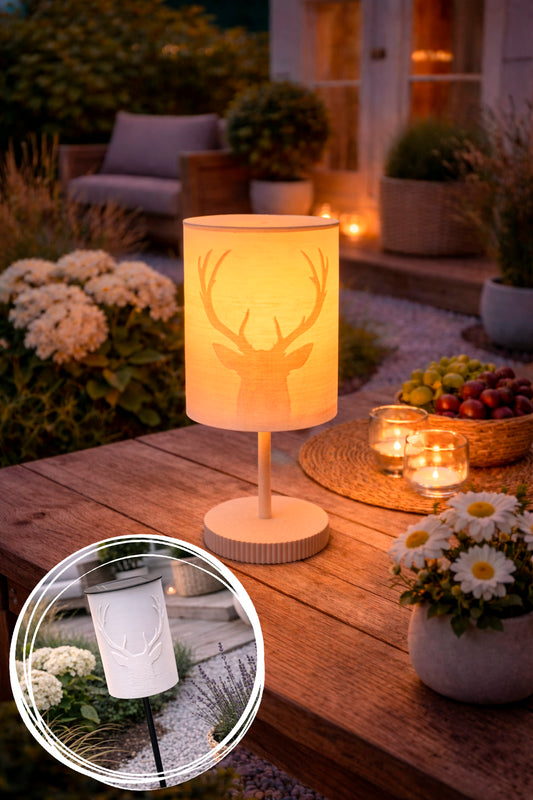 3D-Druckdatei - Windlicht - Hirsch - STL + 3MF - Deko  Solarlampe - Garten - LED-Licht