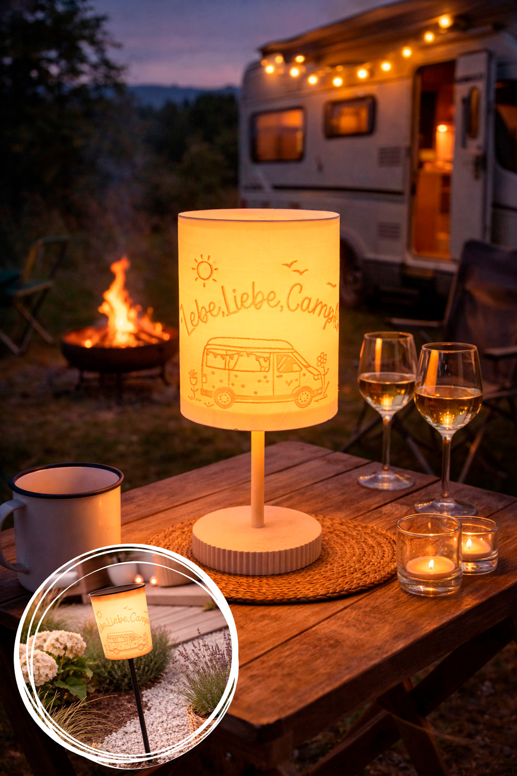 3D-Druckdatei - Windlicht - Lebe Liebe Campe Van - STL + 3MF - Deko  Solarlampe - Garten - LED-Licht