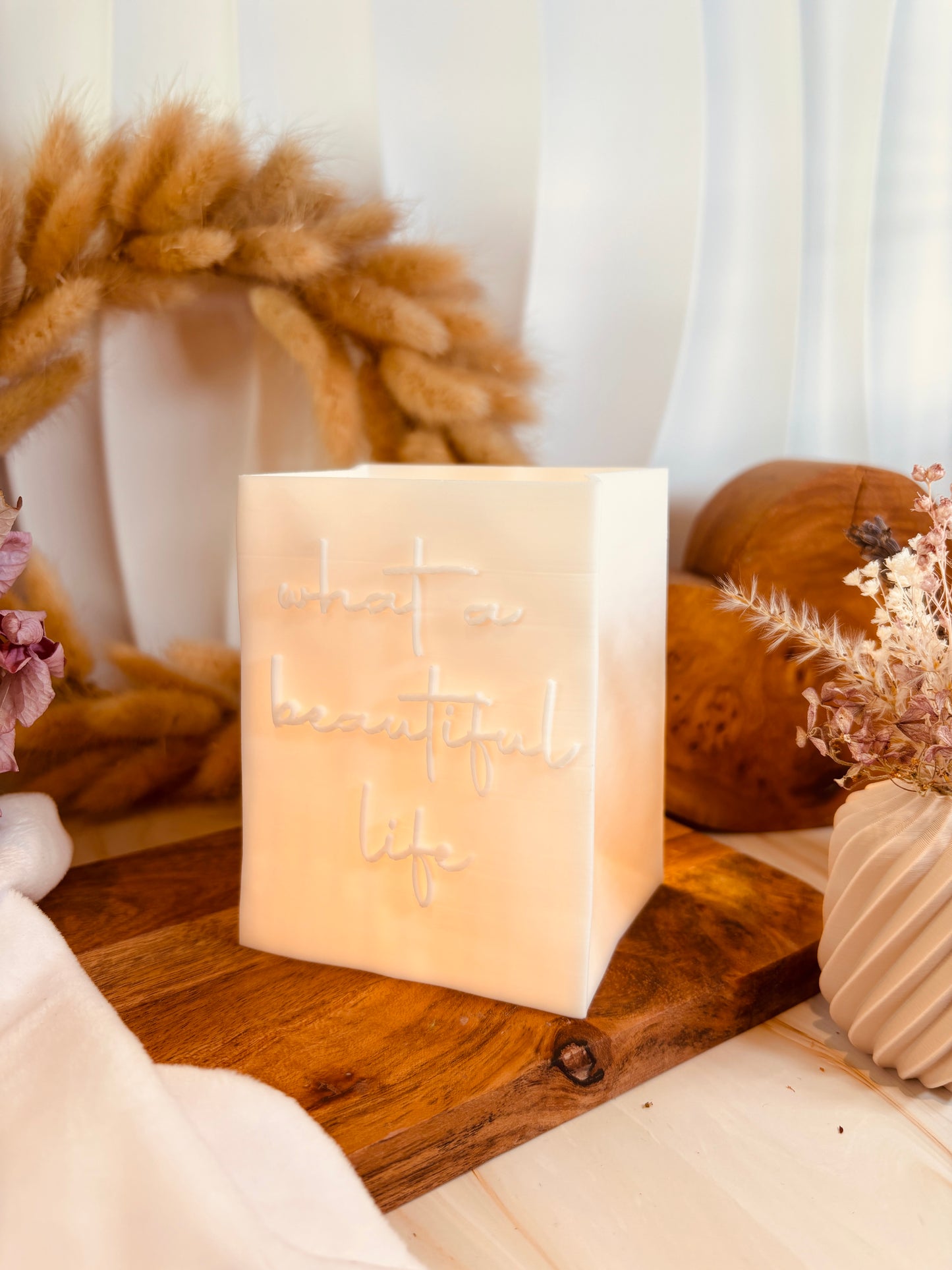 3D-Druckdatei - Windlicht - Papiertüte - beautyful day