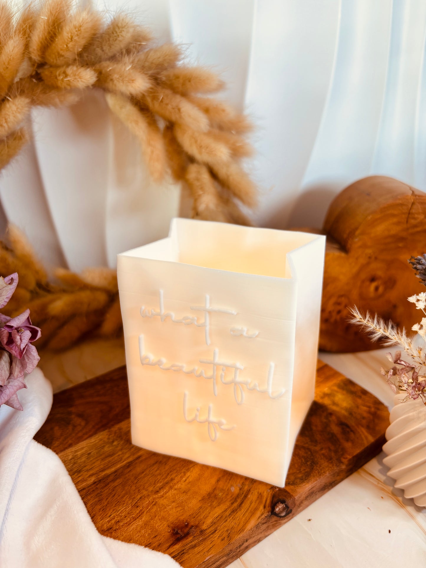 3D-Druckdatei - Windlicht - Papiertüte - beautyful day