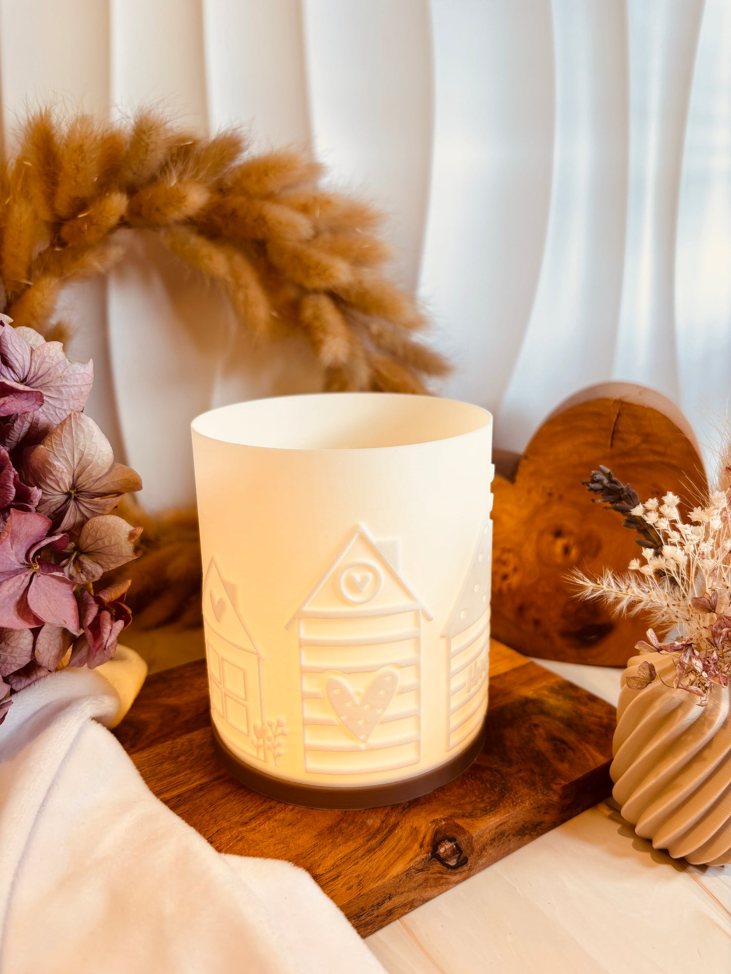 3D-Druckdatei - Windlicht - Häuserreihe