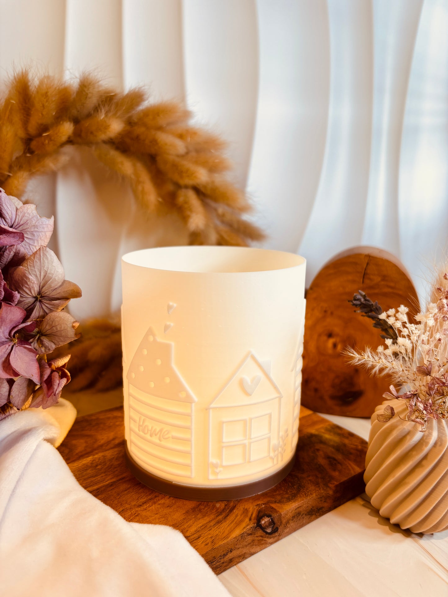 3D-Druckdatei - Windlicht - Häuserreihe