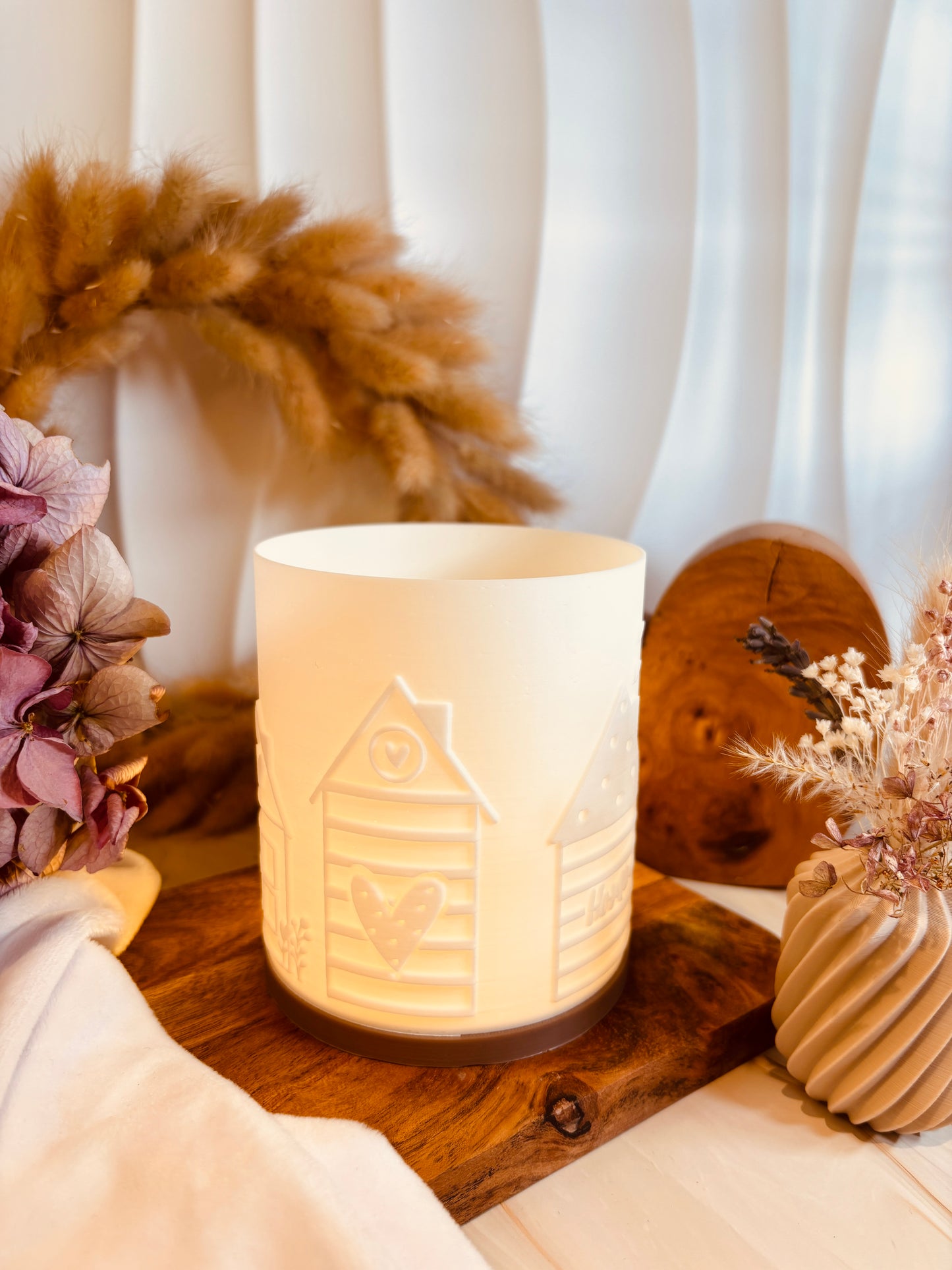 3D-Druckdatei - Windlicht - Häuserreihe