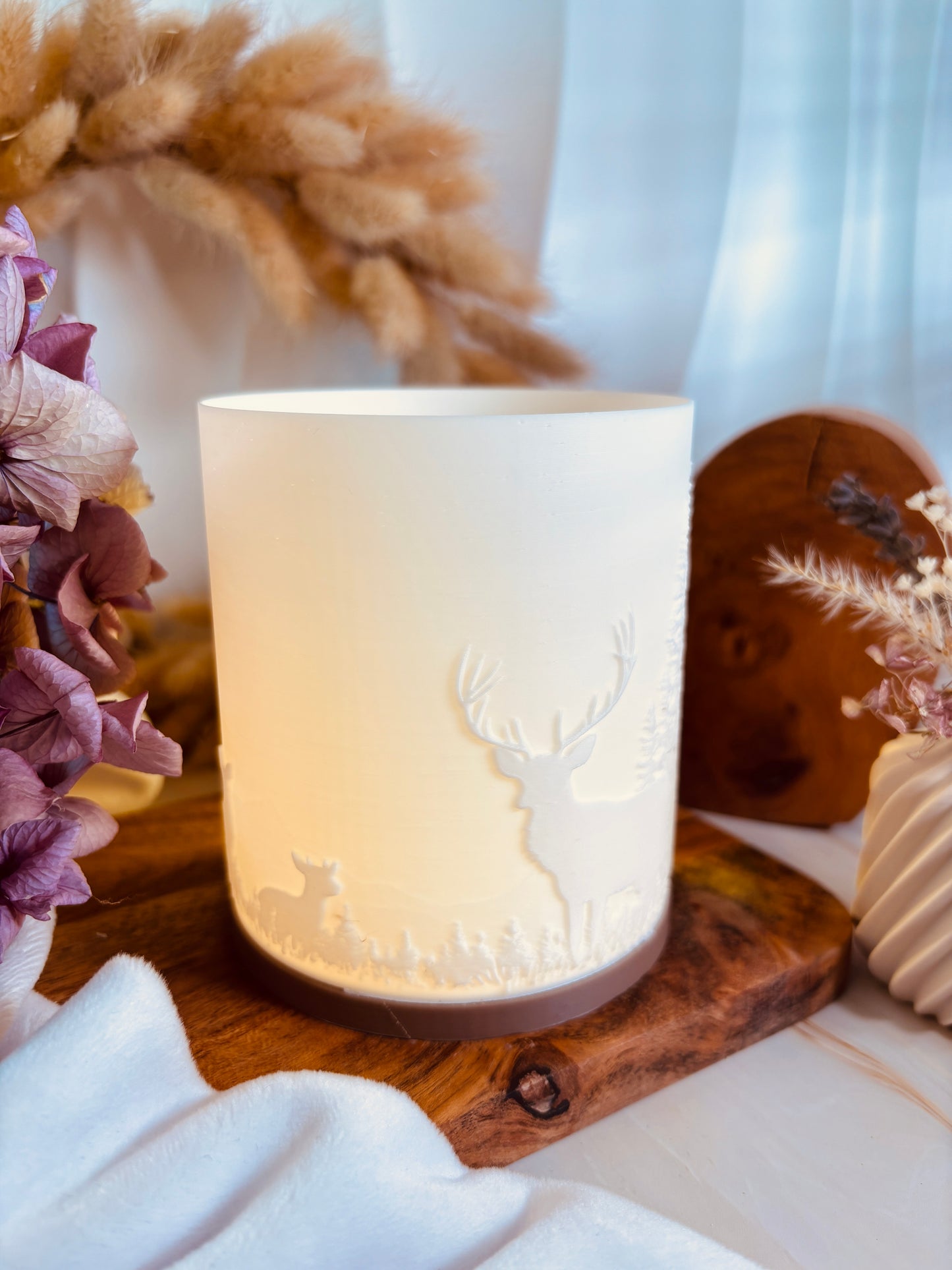 3D-Druckdatei - Windlicht - Hirschlandschaft