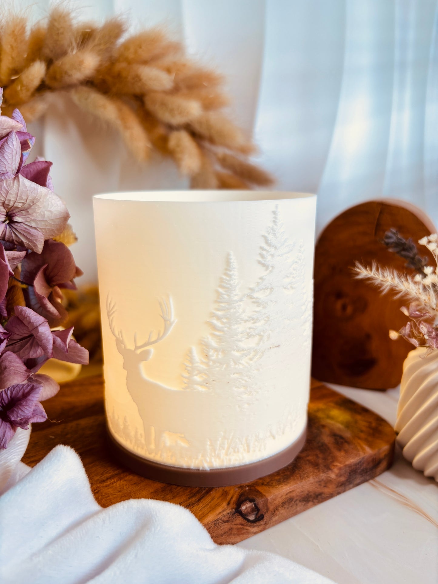 3D-Druckdatei - Windlicht - Hirschlandschaft