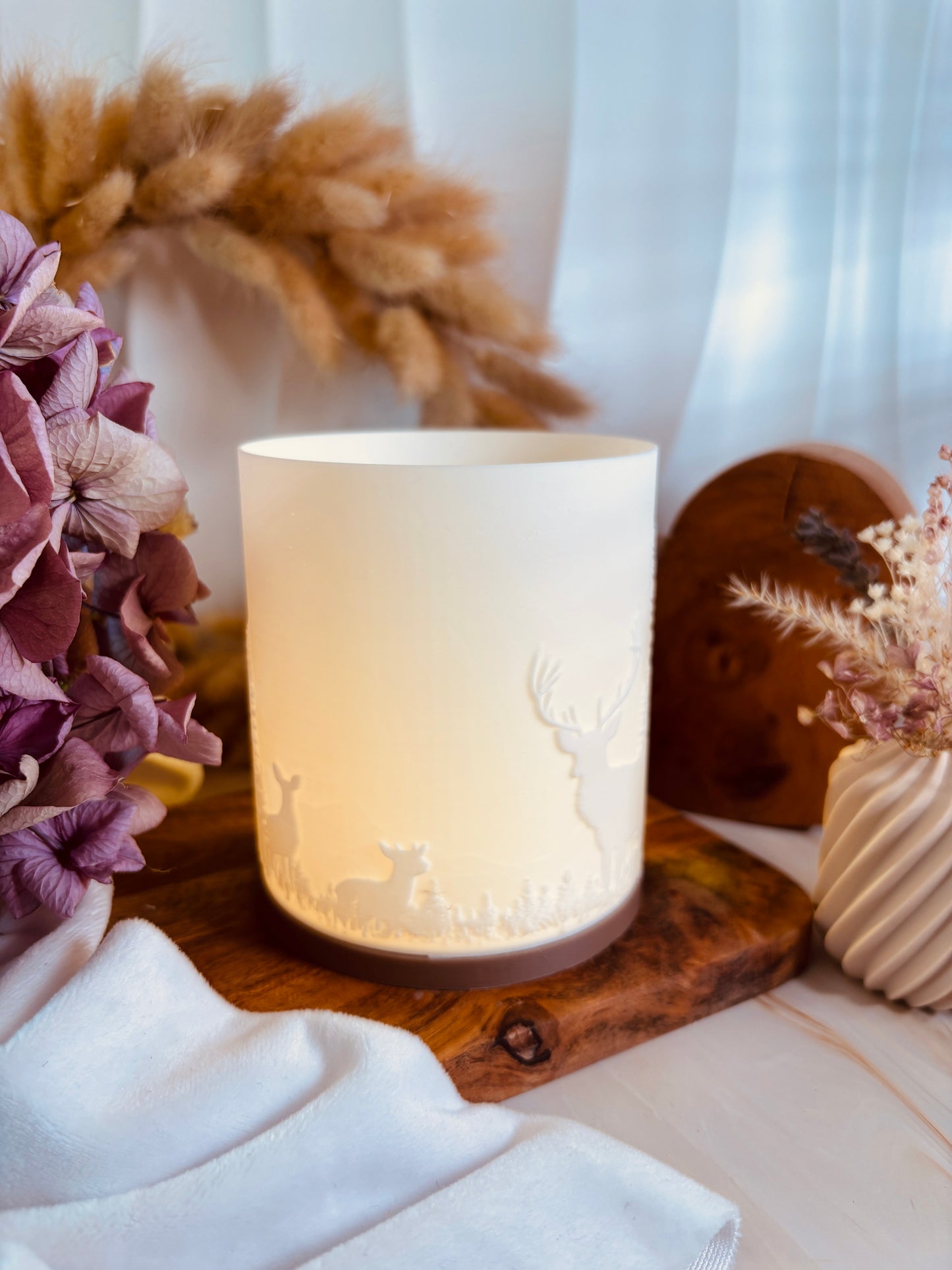 3D-Druckdatei - Windlicht - Hirschlandschaft