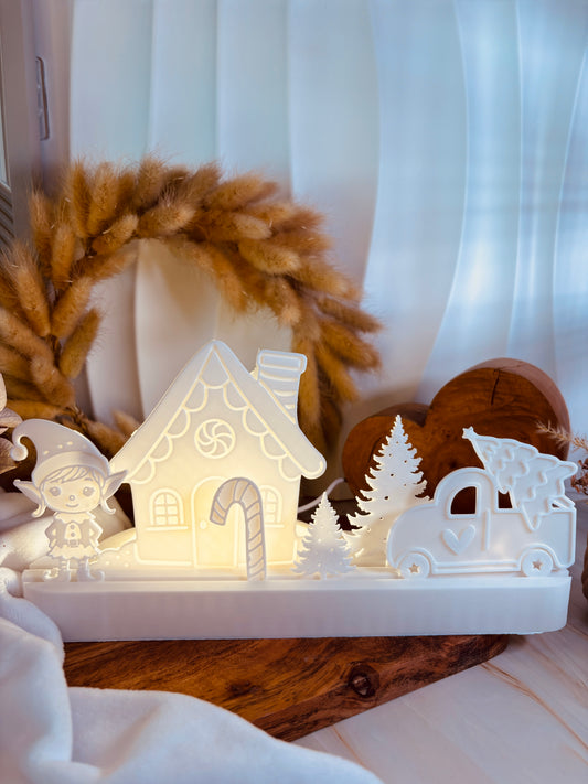 3D-Druckdatei - Teelichtlandschaft - Weihnachtslandschaft No1