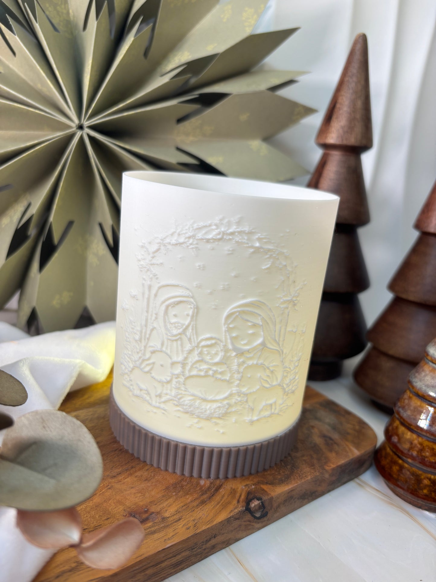 3D-Druckdatei - Windlicht - Weihnachtskrippe Familie