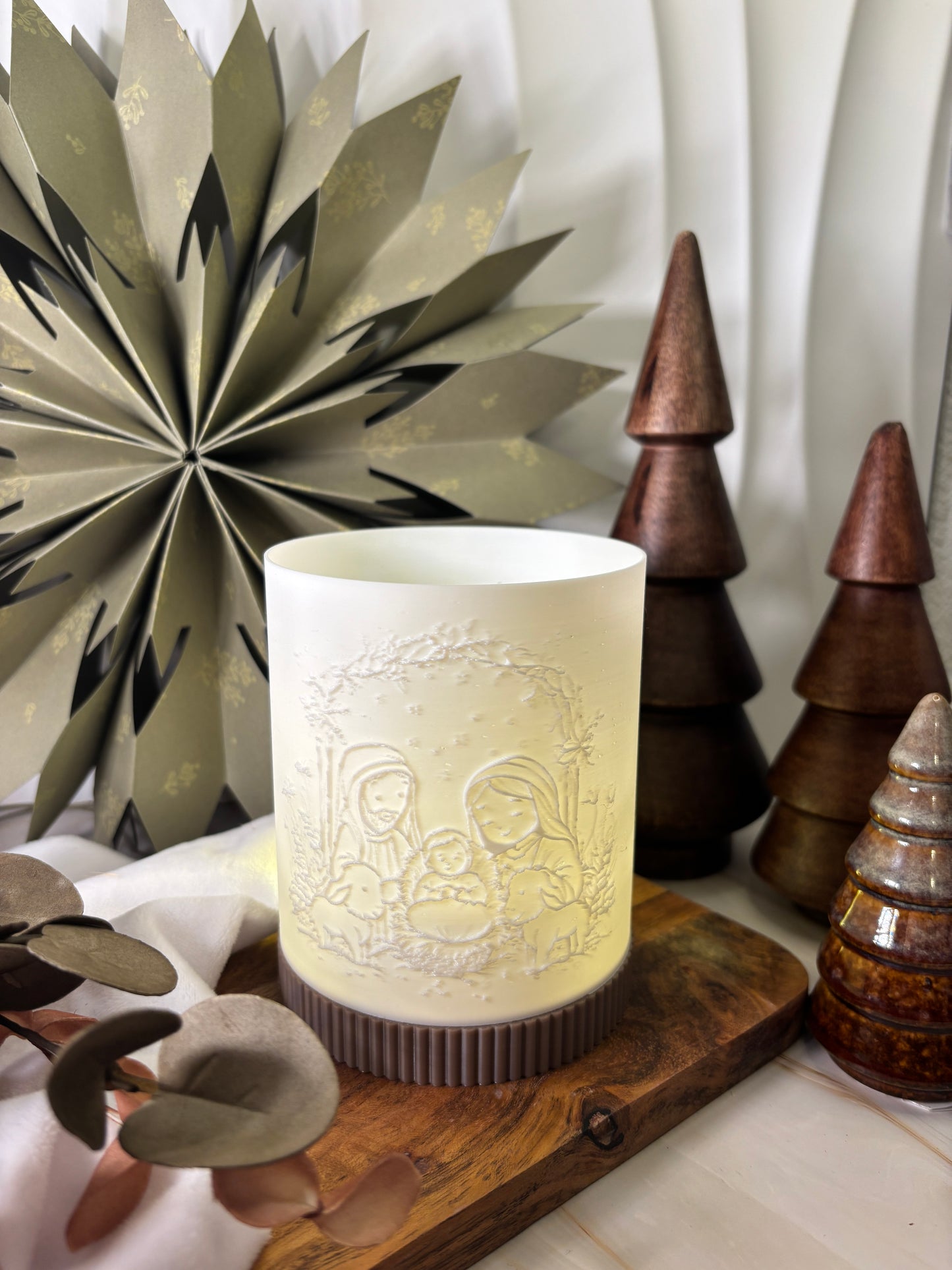 3D-Druckdatei - Windlicht - Weihnachtskrippe Familie